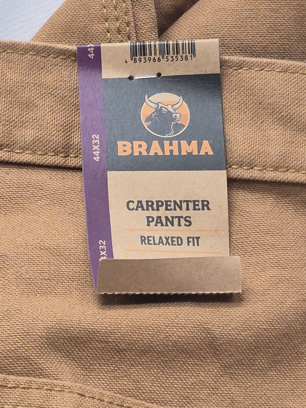 Brahma Men's Carpenter Pants - Brown - Relaxed Fit